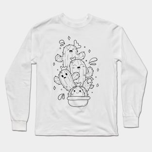 Doodle cactus plant Long Sleeve T-Shirt